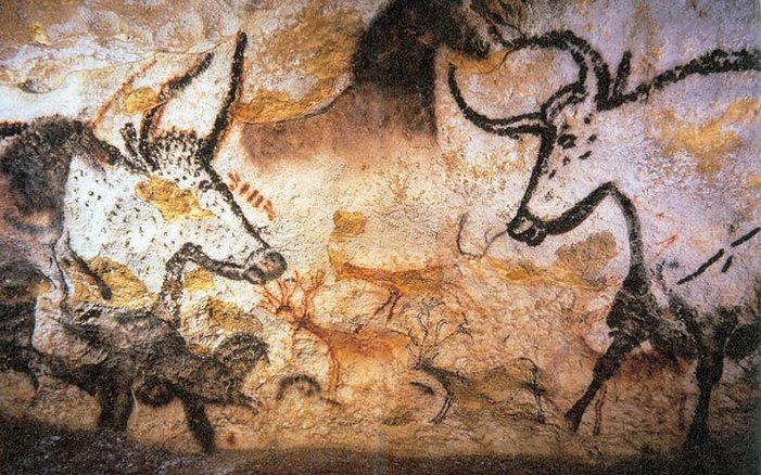 Dordogne Périgord: grotten van Lascaux prehistorische grotschilderingen en grottekeningen.